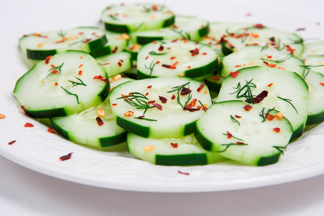 Plated pickles.